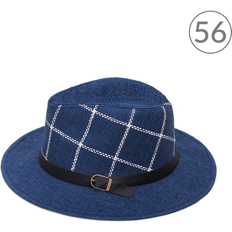 Art of Polo Fedora modrý klobouk kostkovaný