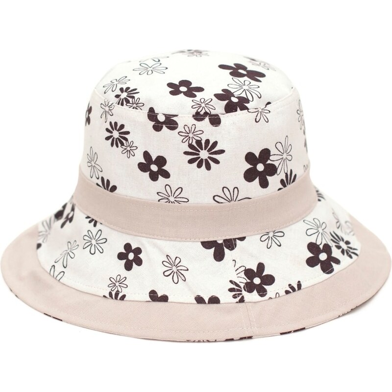 Art of Polo Měkký lněný klobouk s hnědými kytičkami