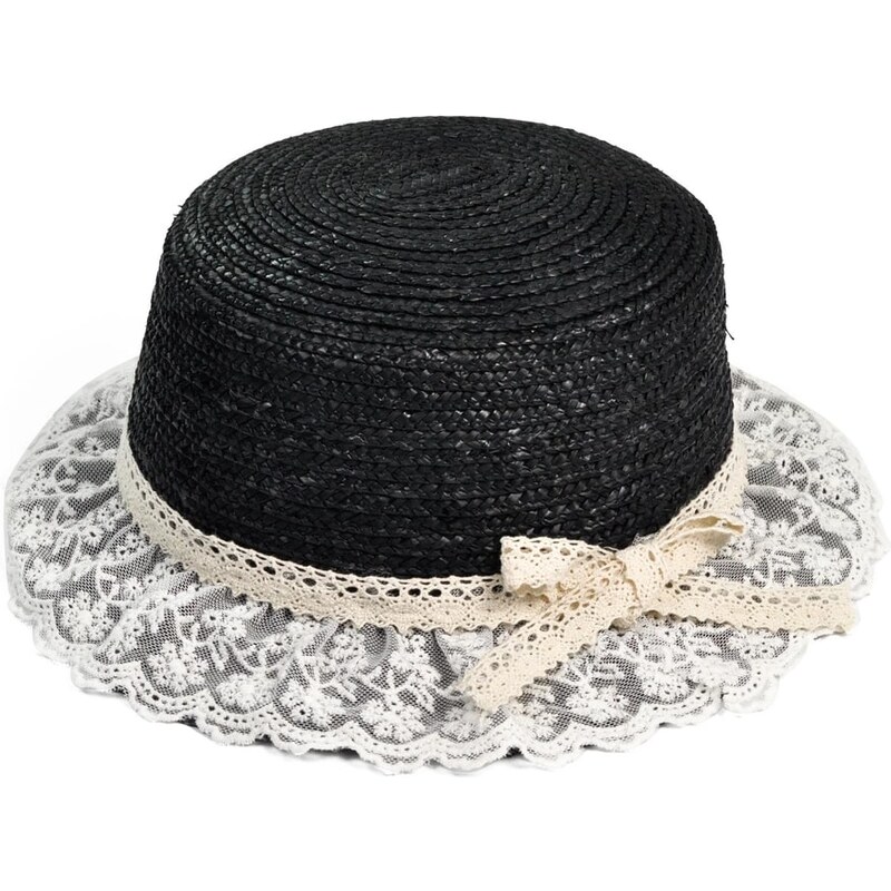 Art of Polo Slaměný klobouk alá slečna Marplová černý