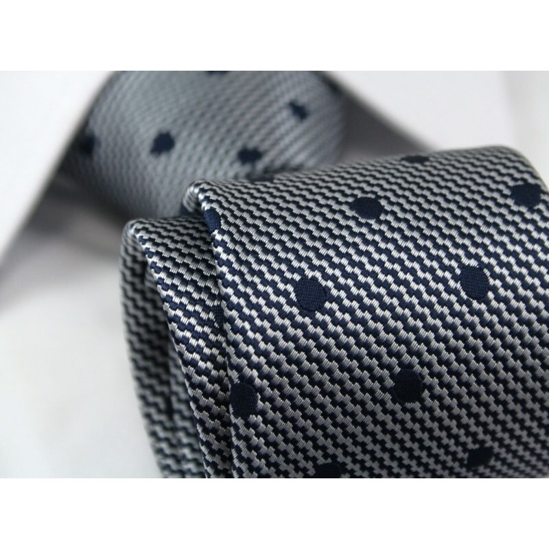 Šedo-modrá vzorovaná kravata