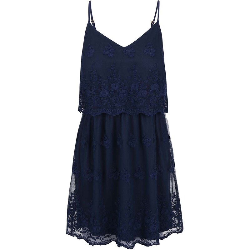 Tmavě modré romantické šaty Vero Moda Kiki