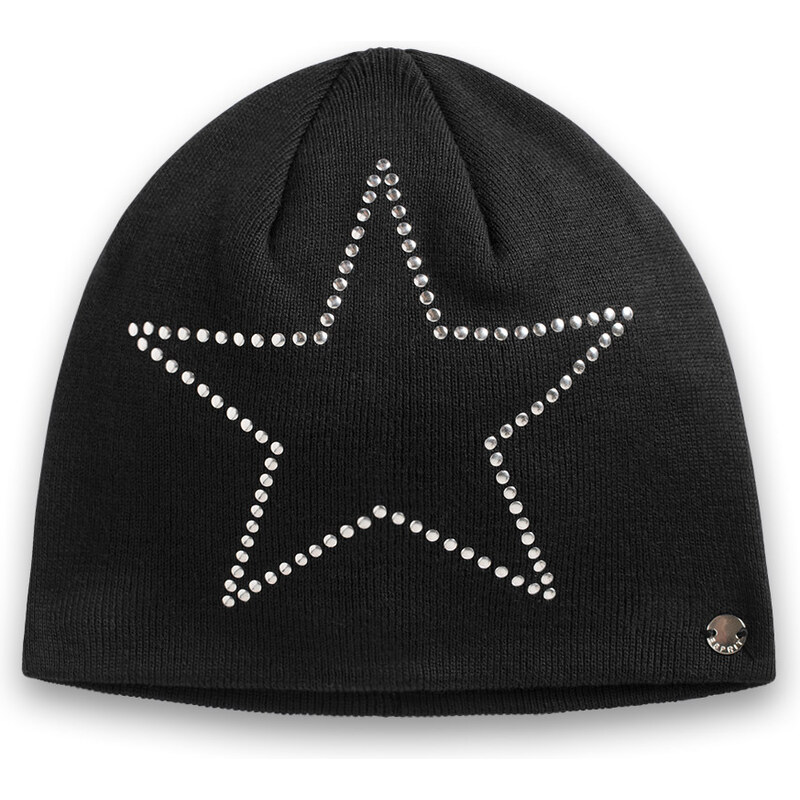 Esprit Pletená čepice z bavlněné směsi s hvězdou