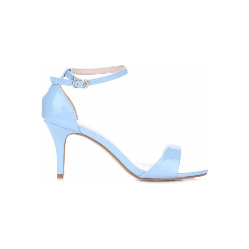 Ideal Shoes dámské polobotky lakované modré