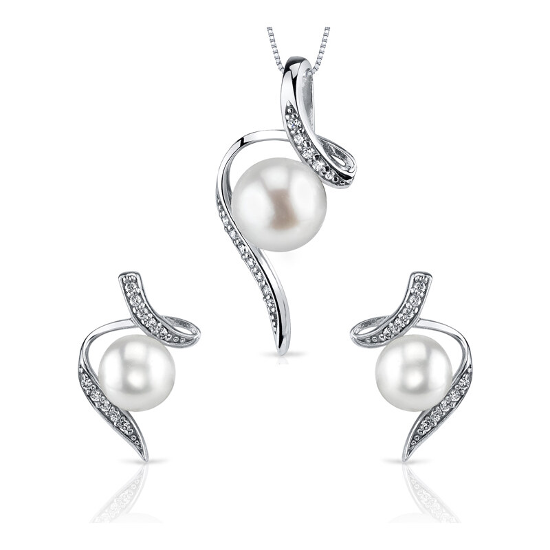 Eppi Stříbrná kolekce s perlami a zirkony Menmoli