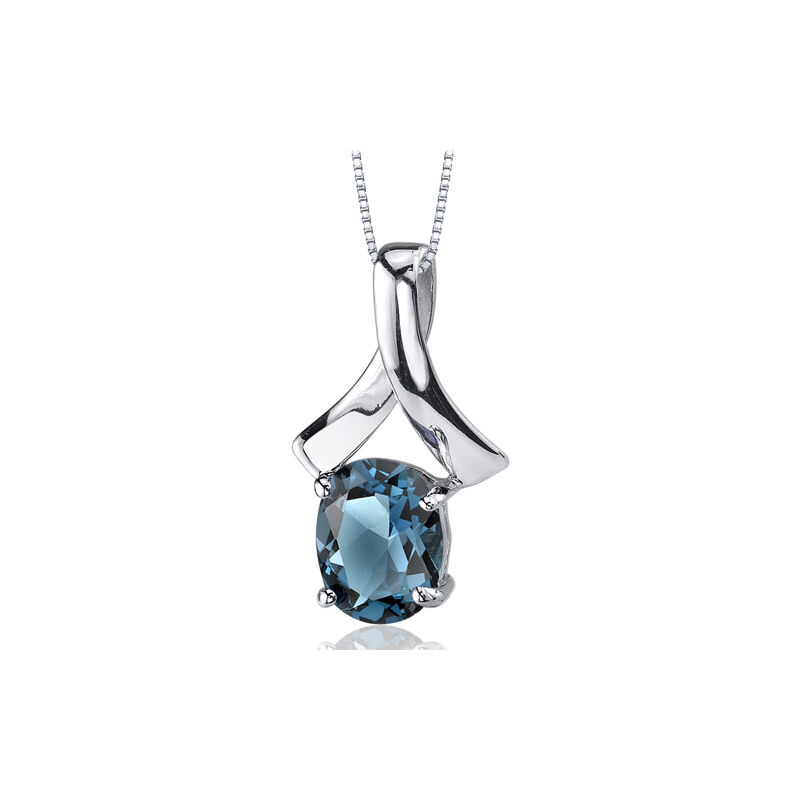 Eppi Stříbrný náhrdelník s modrým topazem Ratnavali