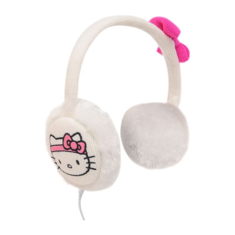Hello Kitty Knitted Headphone Earmuffs White/Pink N