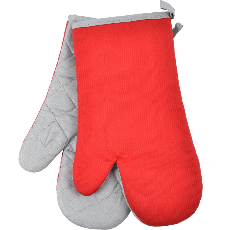 Kuchyňské bavlněné rukavice chňapky TERMO, červená, 18x30 cm , 100% BAVLNA Essex