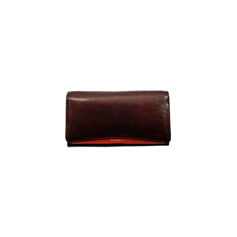 Famito Luxusní dámská kožená peněženka 4427 Derby hnědá