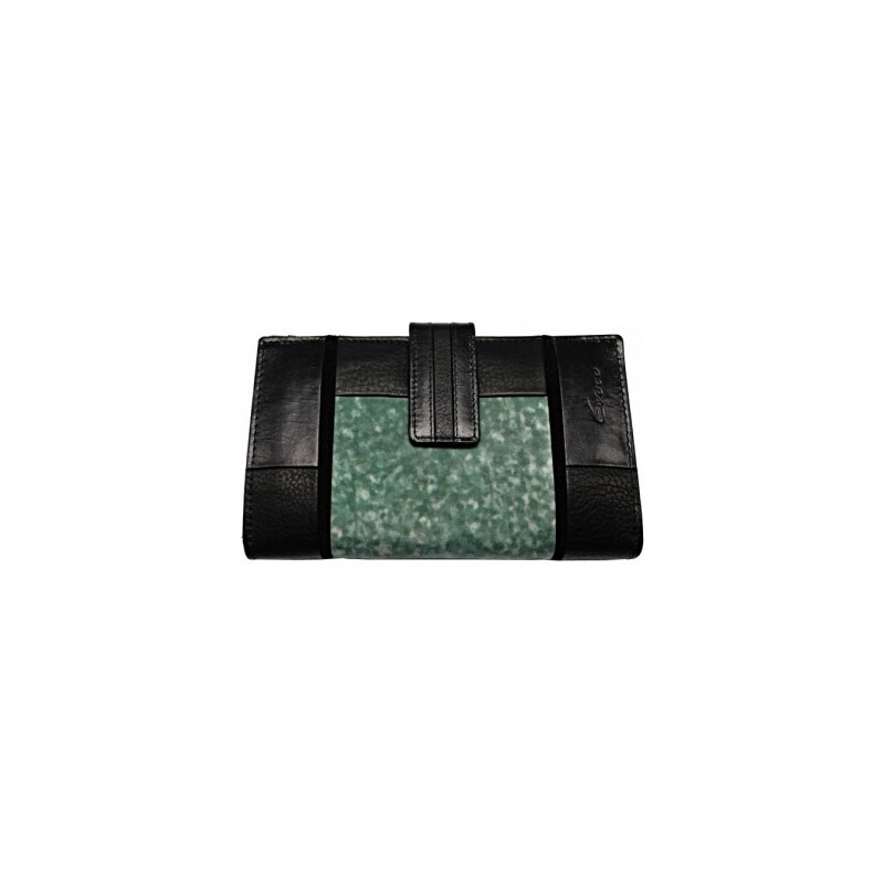 Evoco Dámská kožená peněženka 6108528080 černo-zelená