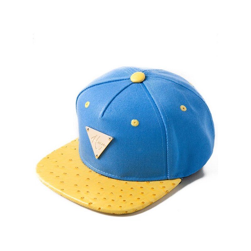 Snapback Hater Sky Blue with Yellow Ostrich Brim "Denver"
