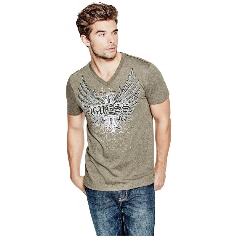 GUESS Heckler V-Neck Tee - army