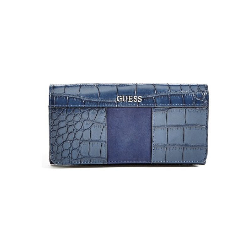 GUESS GUESS Paradis Croc-Embossed Wallet - navy