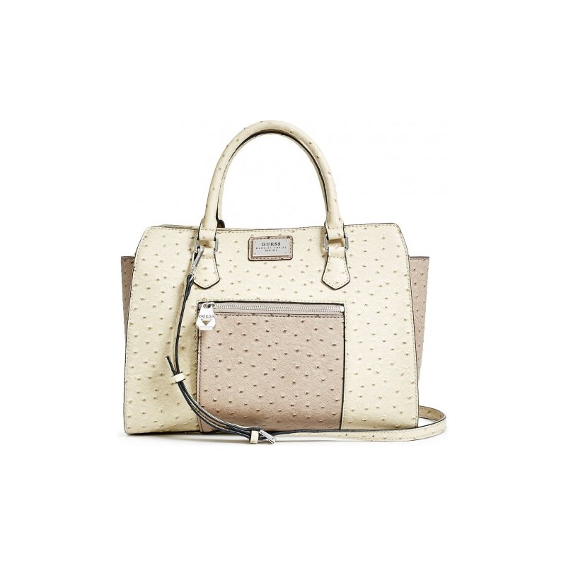 GUESS GUESS Lenora Ostrich-Embossed Satchel - stone multi