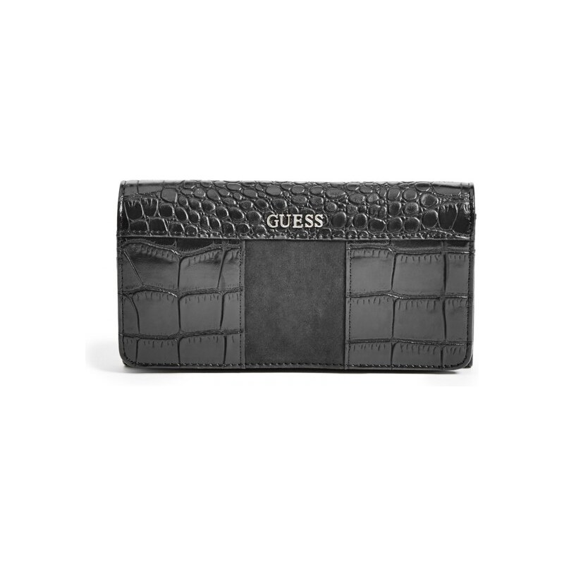 GUESS GUESS Paradis Croc-Embossed Wallet - black
