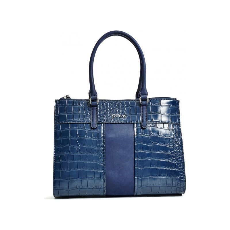 GUESS GUESS Paradis Croc-Embossed Carryall - navy
