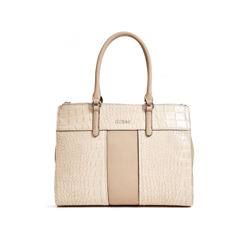 GUESS GUESS Paradis Croc-Embossed Carryall - nude