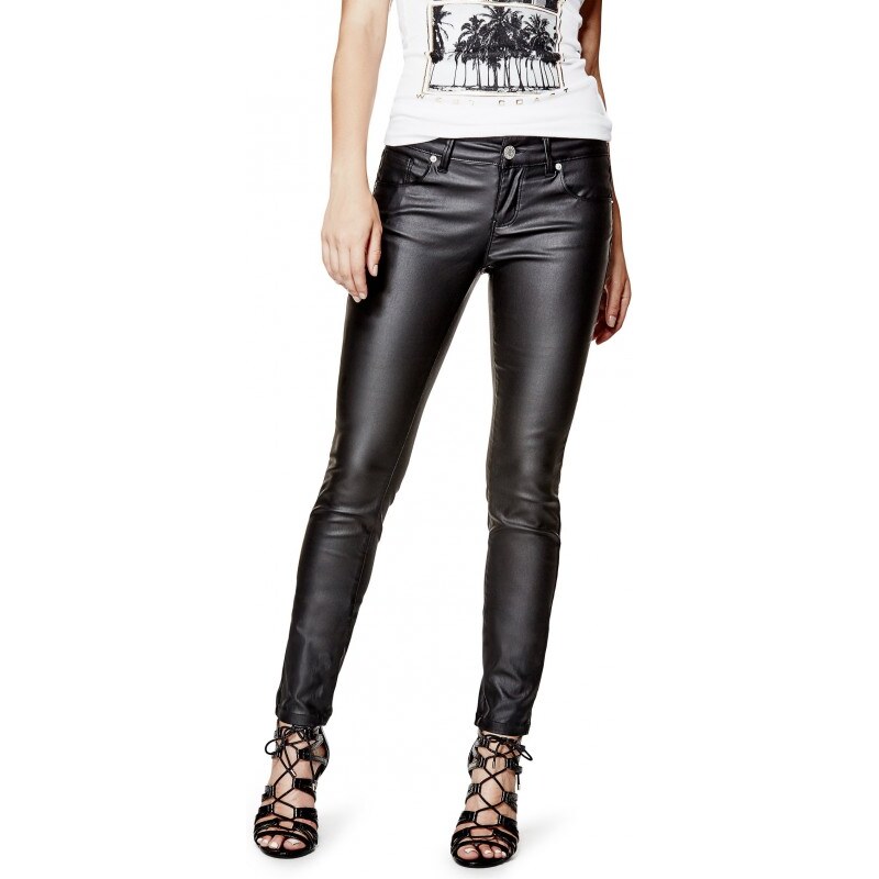 GUESS Dámské džíny Lanori Coated Skinny Jeans - jet black
