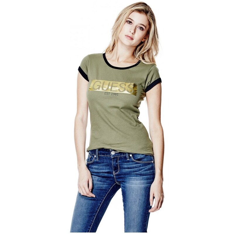 GUESS GUESS Lalaine Logo Tee - dusty olive