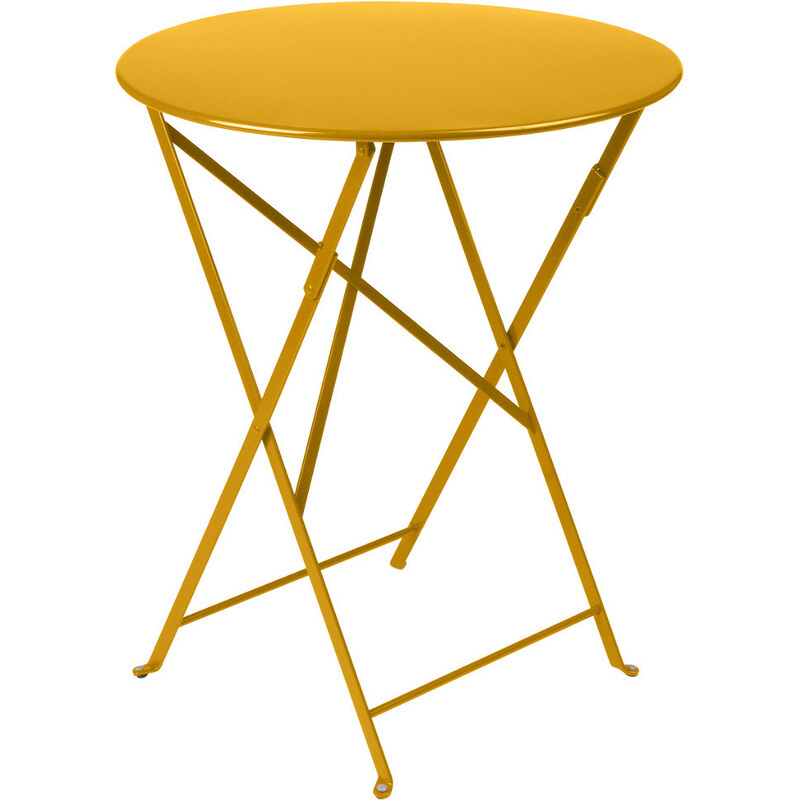 Žlutý skládací kovový stůl Fermob Bistro