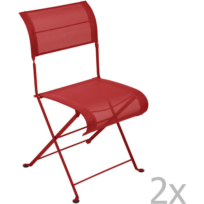 Sada 2 červených skládacích židlí Fermob Dune