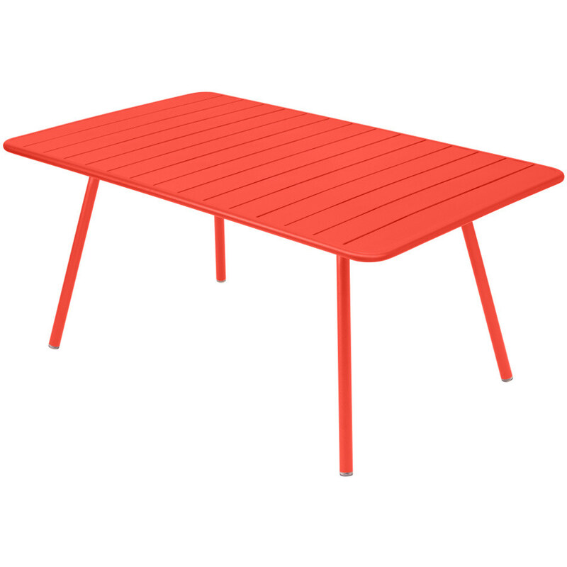Oranžovočervený kovový jídelní stůl Fermob Luxembourg