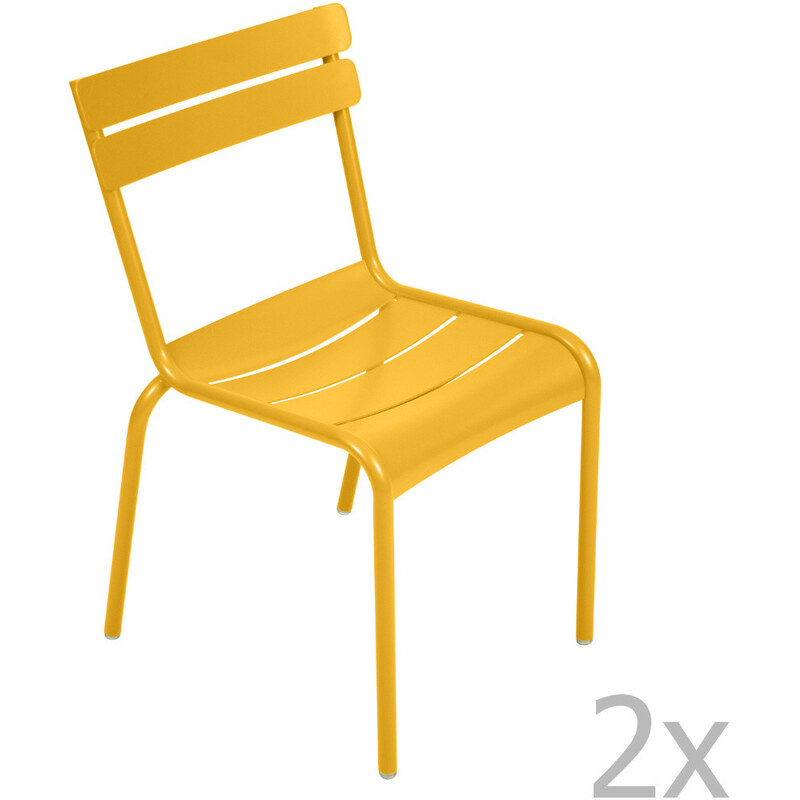 Sada 2 žlutých židlí Fermob Luxembourg