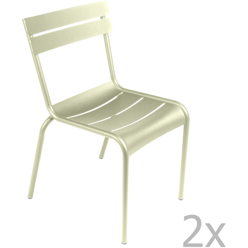Sada 2 zelenkavých židlí Fermob Luxembourg