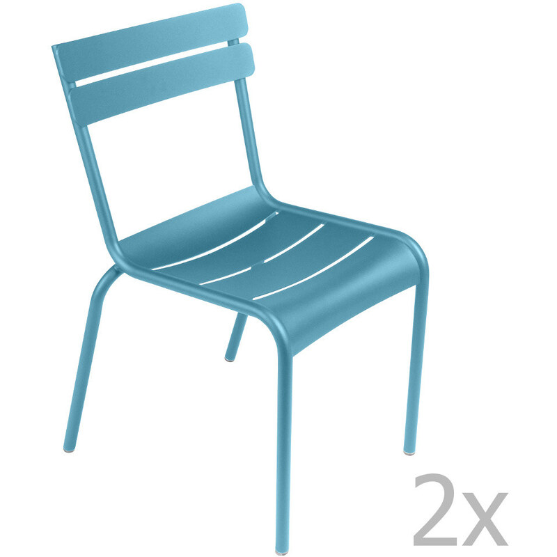 Sada 2 tyrkysových židlí Fermob Luxembourg