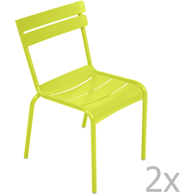 Sada 2 limetkově zelených židlí Fermob Luxembourg