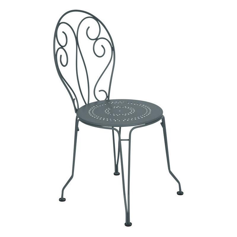 Tmavě šedá kovová židle Fermob Montmartre