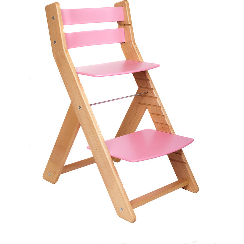 Wood Partner Rostoucí židle Mony - přírodní lak / růžová