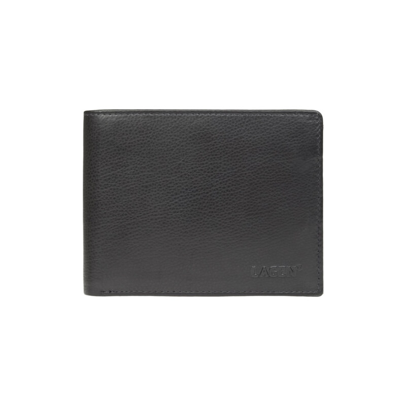 Lagen Pánská černá kožená peněženka Black W-113