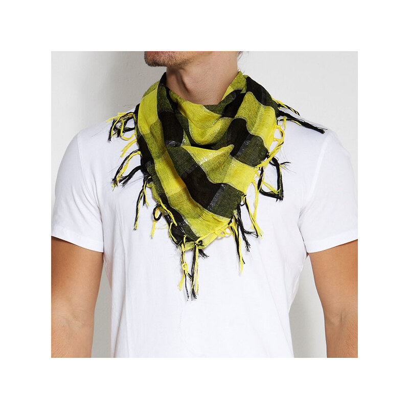 Trendhim Žlutý kostkovaný šátek A2-1-1075