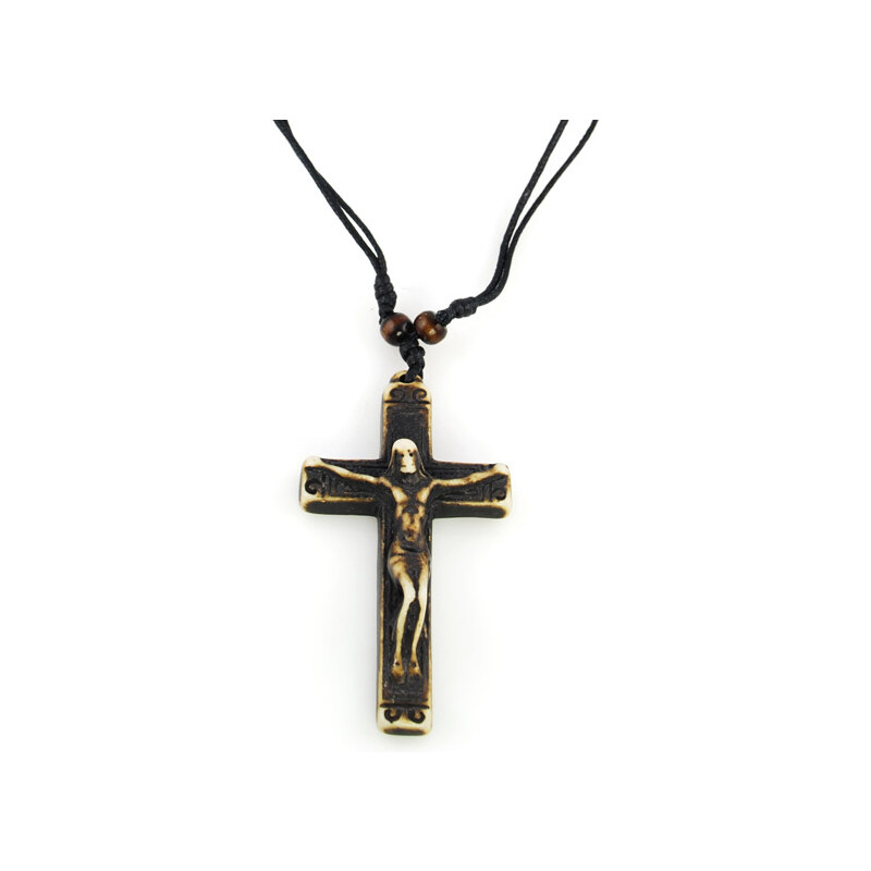 Trendhim Přírodní náhrdelník s křížem Mysterious Cross D1-1-1782