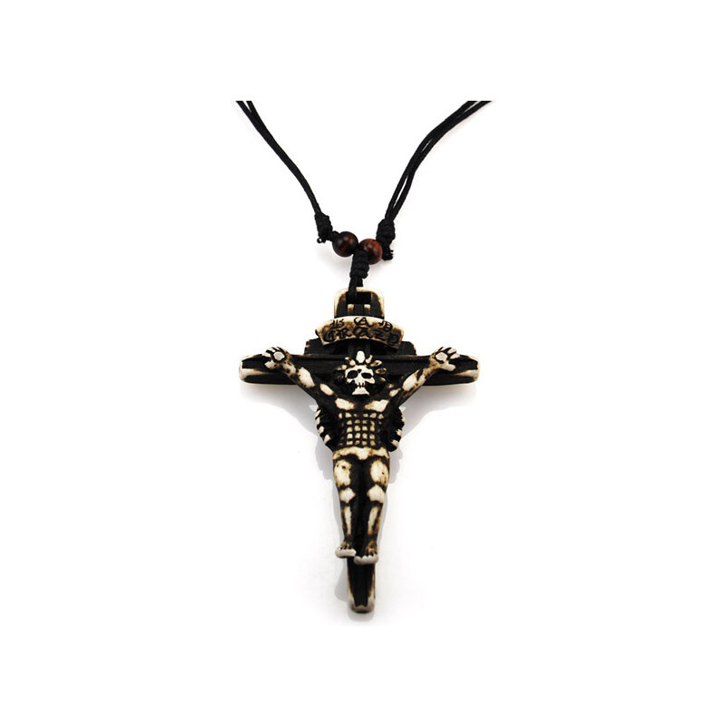 Trendhim Přírodní náhrdelník s křížem Symbolic Cross H0-4-398