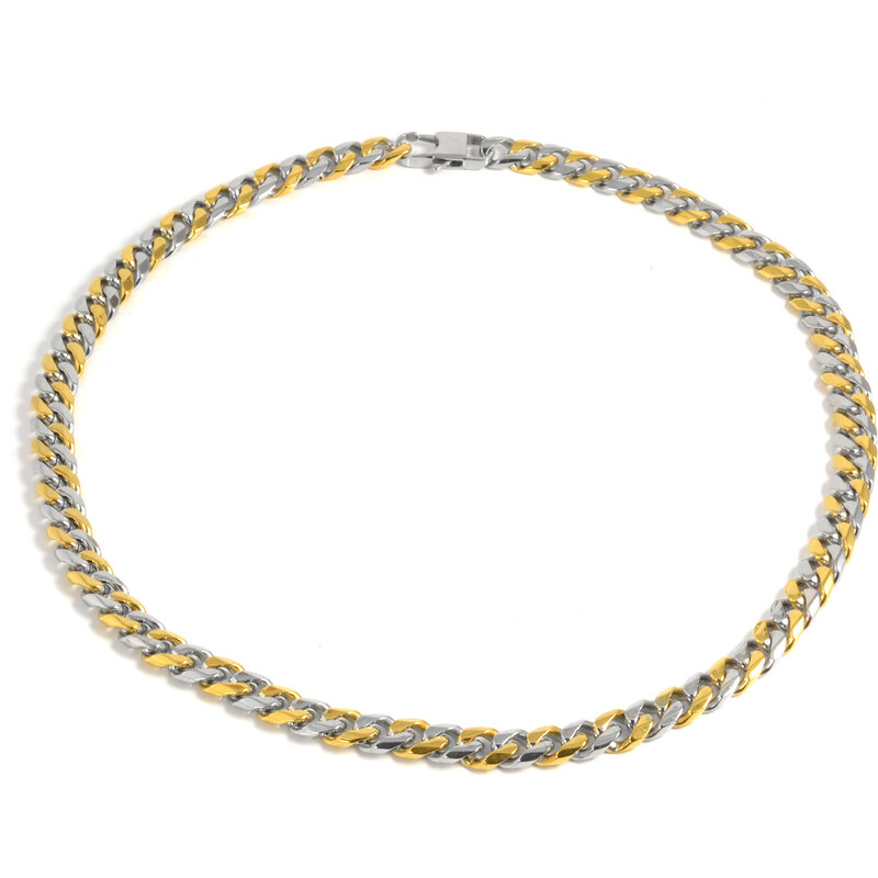Trendhim Zlatostříbrný náhrdelník z oceli H2-7-1518