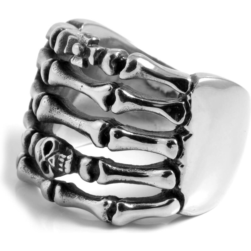 SteelCZ Ocelový prsten s detailem kostry G5-3-2004