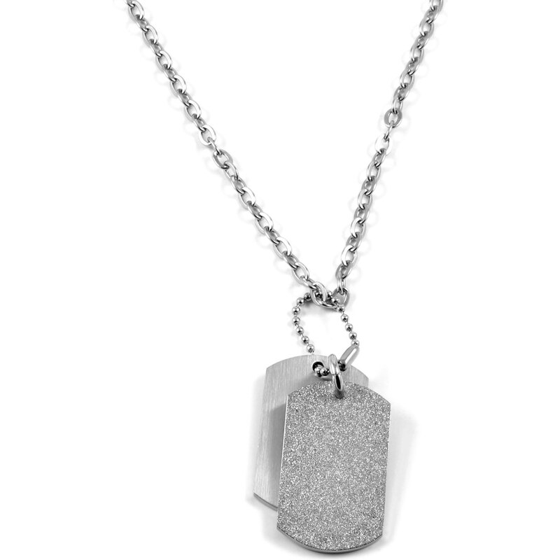 Trendhim Třpytivý ocelový náhrdelník s psí známkou Y9-4-11792