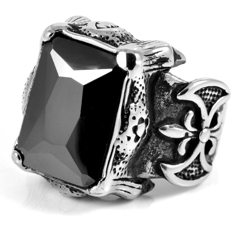 SteelCZ Ocelový prsten Fleur de Lys & Zirconia F5-2-2230