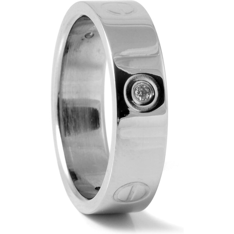 Trendhim Designový ocelový prsten se zirkony F5-1-2221