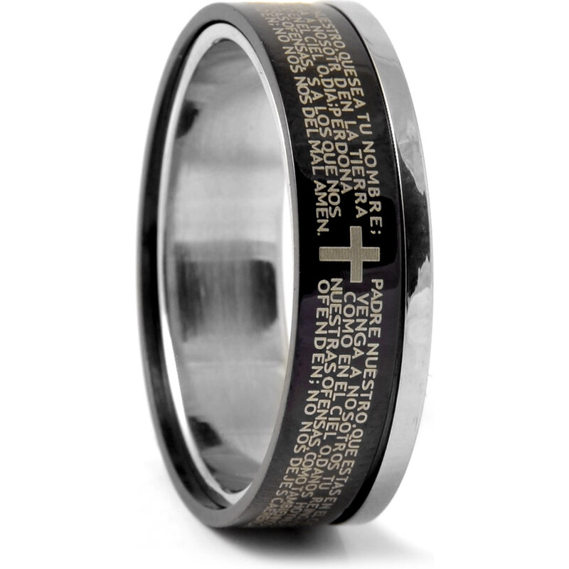 Trendhim Černý dvoudílný designový prsten z oceli F5-2-2257