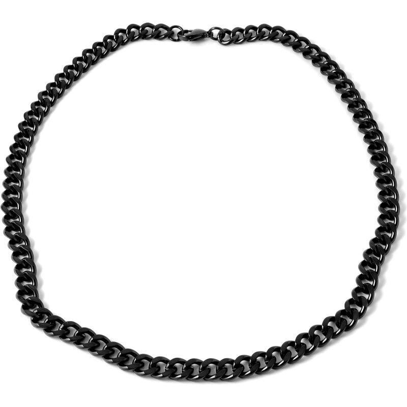 Trendhim Široký černý ocelový náhrdelník M4-2-2372