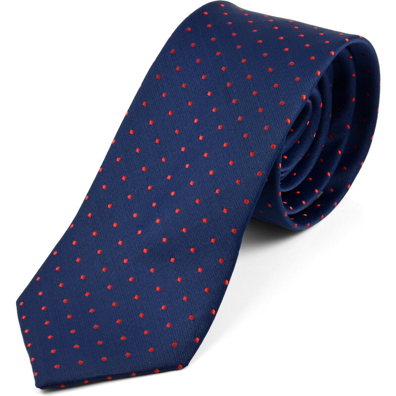 Trendhim Modrá kravata s puntíky AC6-5-4982