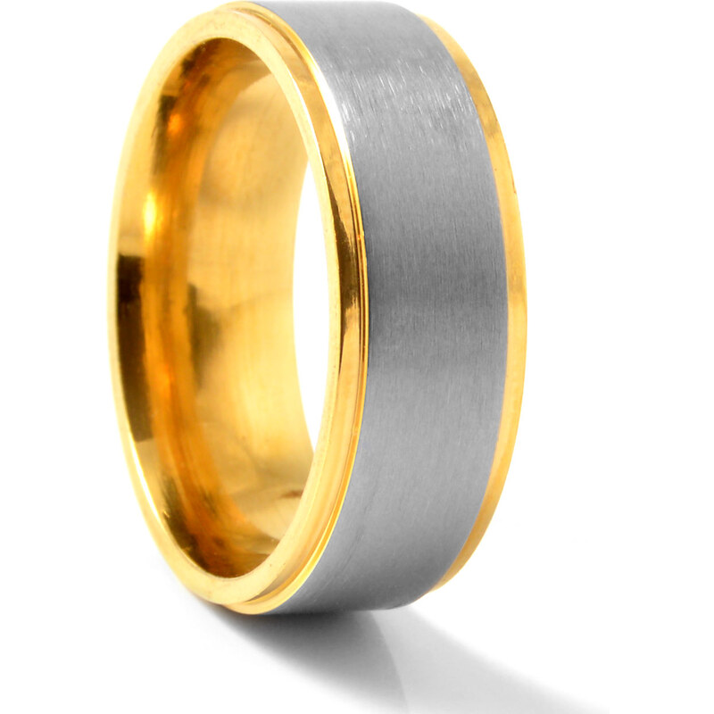 Trendhim Prsten z kartáčovaného titanu Gold & Silver G9-6-2398