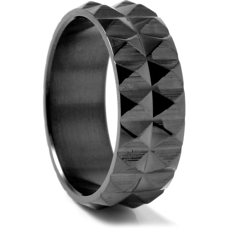 Trendhim Ocelový prsten Black Spiked F10-5-2395