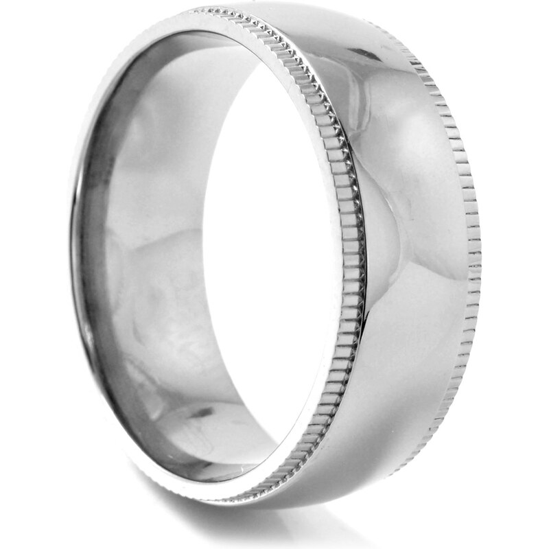 Trendhim Stříbrný titanový prsten Grooved Edge G10-7-2421