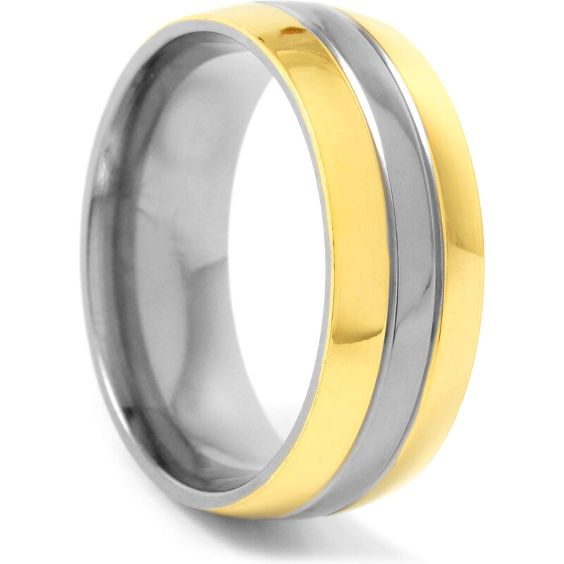 Trendhim Titanový prsten Silver & Gold Classic F9-6-2440