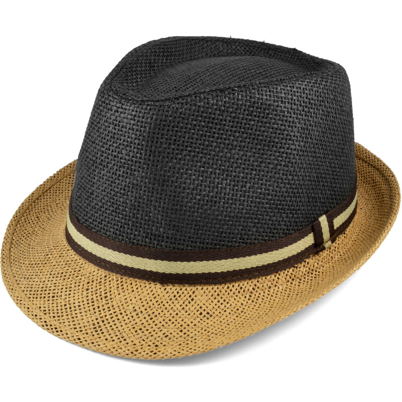 Westend Hnědo-černý klobouk fedora Festive sel_4