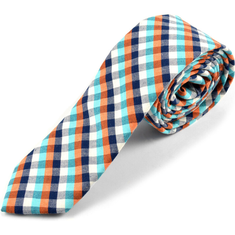 Trendhim Barevná vlněná kravata Káro A3-7-2816