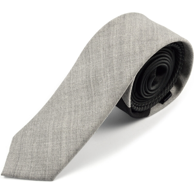 Trendhim Černo-šedá vlněná kravata Designer A4-2-2788